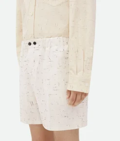 Textured Criss-Cross Viscose Silk Shorts