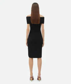 Textured Nylon Off-The-Shoulder Dress