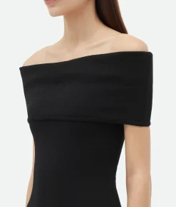 Textured Nylon Off-The-Shoulder Dress