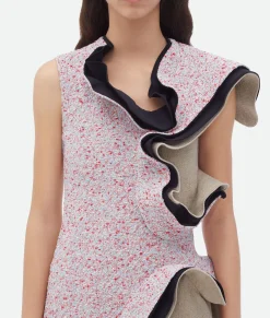 Textured Terrazzo Cotton Ruffle Dress