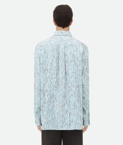 Textured Viscose Stripe Shirt With 