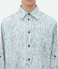 Textured Viscose Stripe Shirt With 