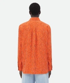 Textured Viscose Stripe Shirt With 