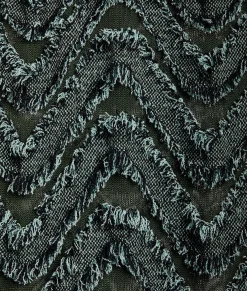 Textured Viscose Top With Weaved Fringes