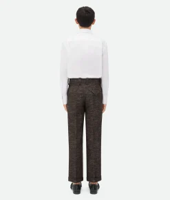 Textured Wool Speckled Trousers