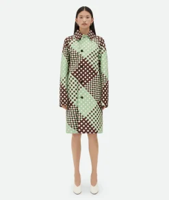 Tricolor Intrecciato Leather Coat