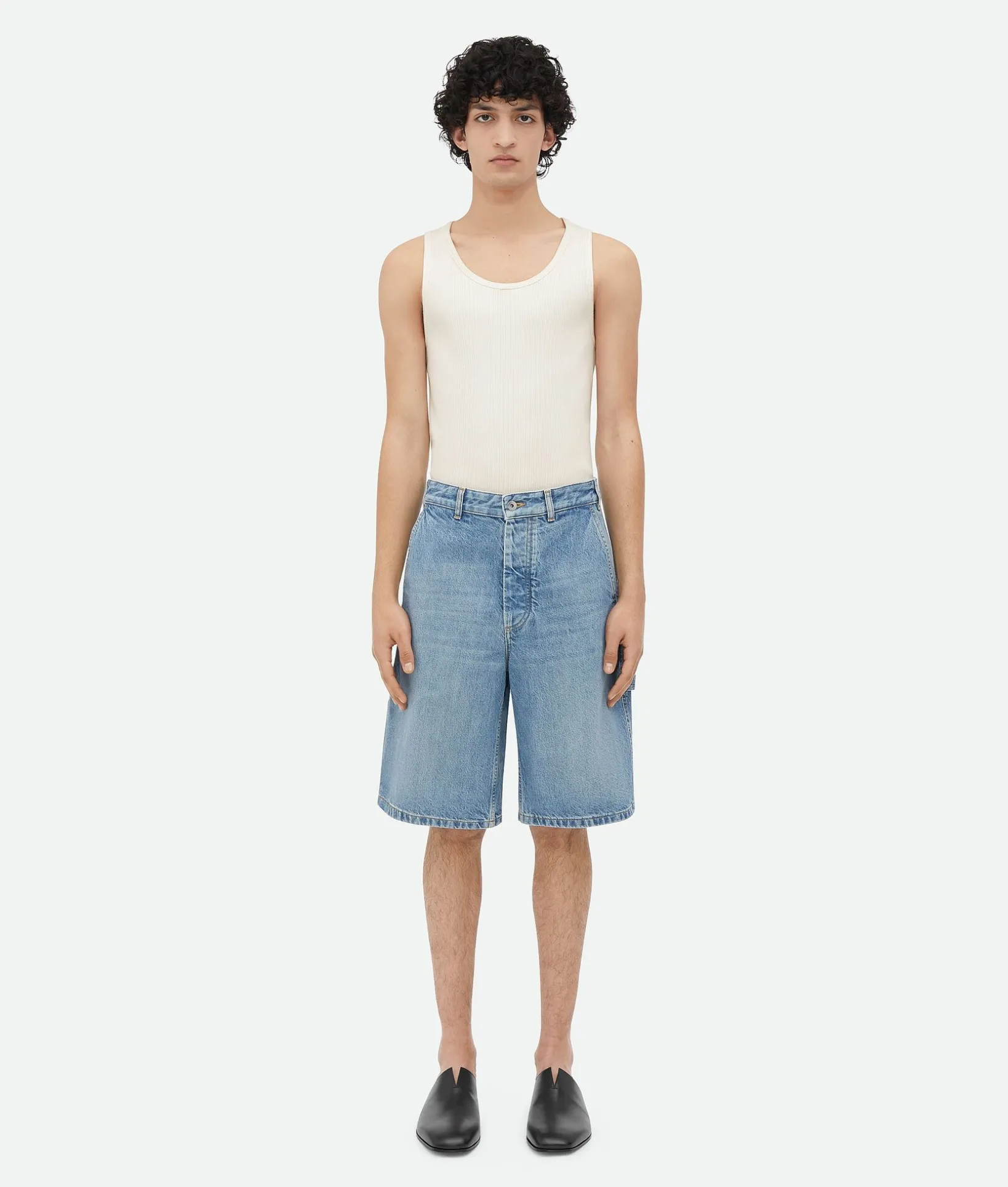 Vintage Indigo Cargo Denim Shorts