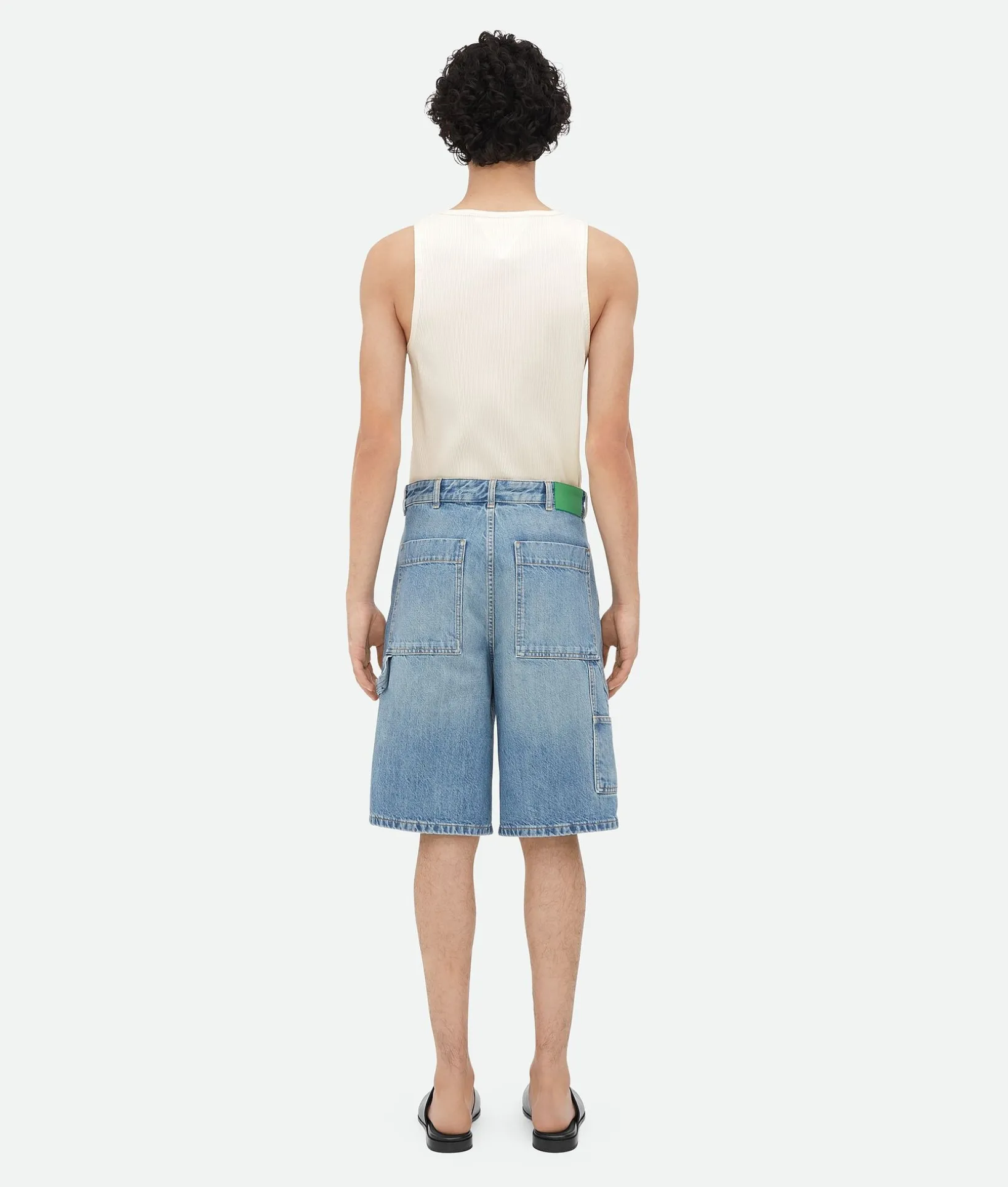 Vintage Indigo Cargo Denim Shorts