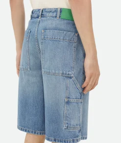 Vintage Indigo Cargo Denim Shorts