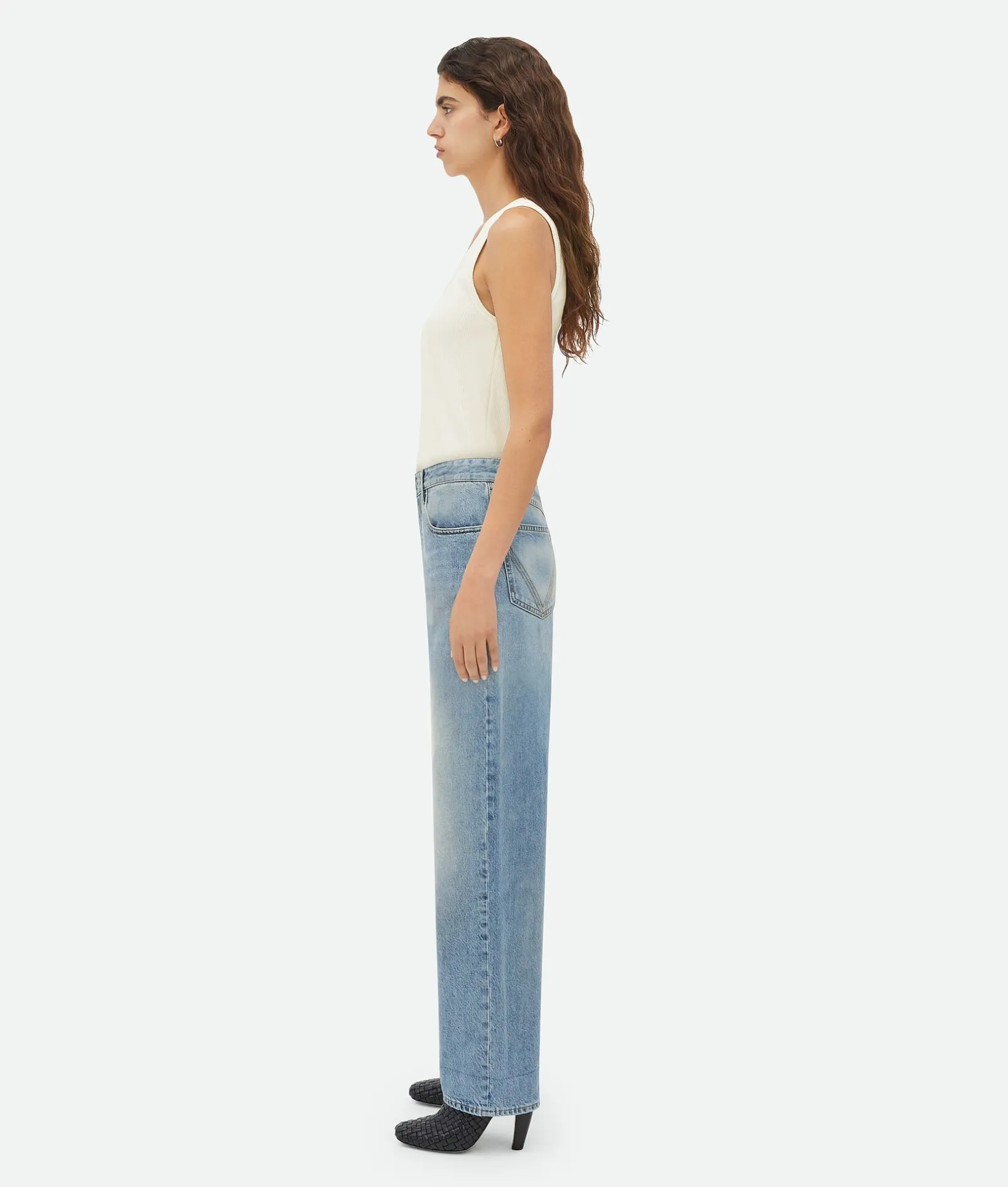 Vintage Medium Indigo Turned Up Denim