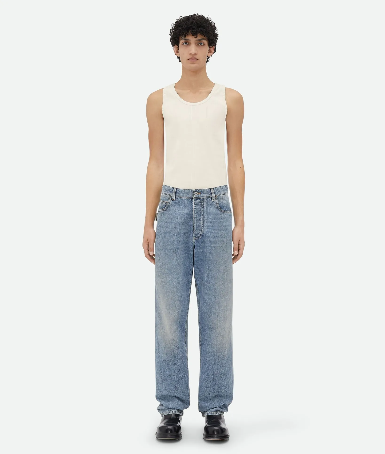 Vintage Medium Indigo Wide Leg Denim