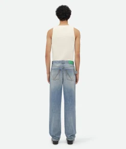 Vintage Medium Indigo Wide Leg Denim