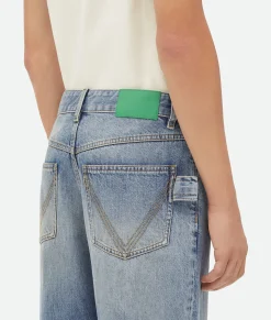 Vintage Medium Indigo Wide Leg Denim