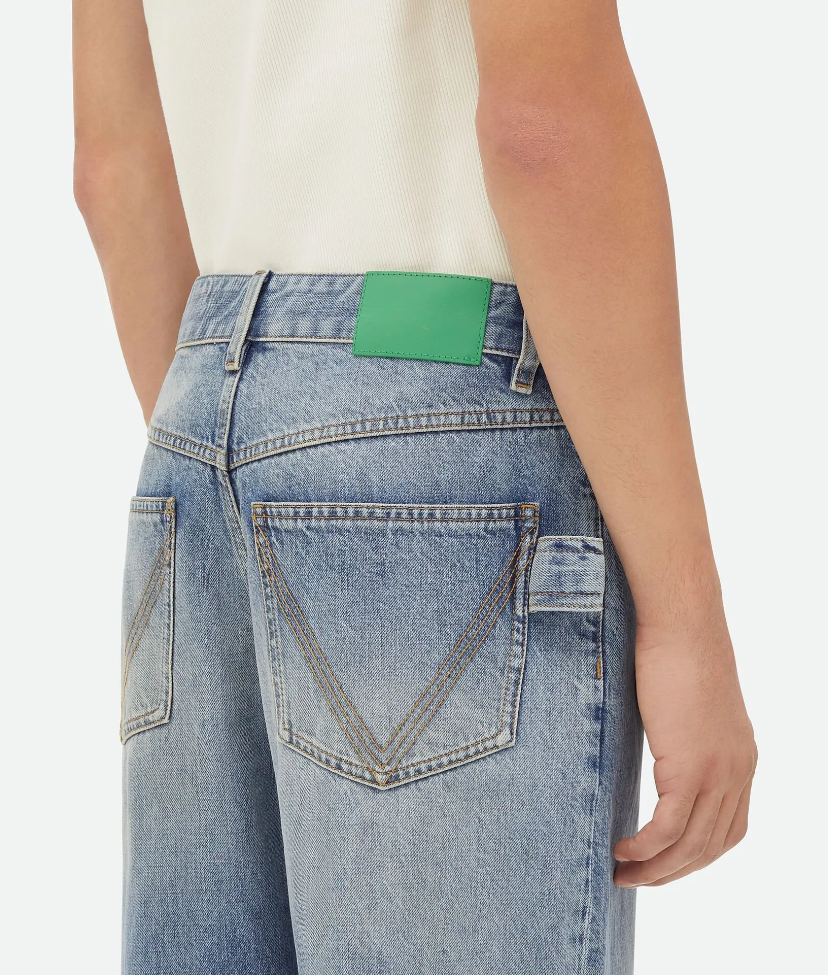 Vintage Medium Indigo Wide Leg Denim