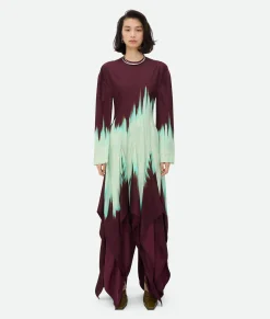 Viscose Degrade Petal Print Dress