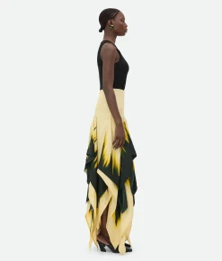 Viscose Degrade Petal Print Skirt