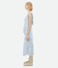 Viscose Dress With Lace Embroidery