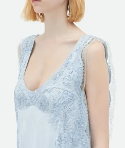 Viscose Dress With Lace Embroidery