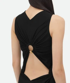 Viscose Jersey Long Dress With Knot Ring