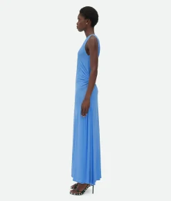 Viscose Jersey Long Dress With Knot Ring