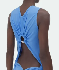 Viscose Jersey Long Dress With Knot Ring