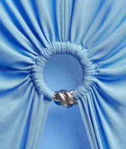 Viscose Jersey Long Dress With Knot Ring