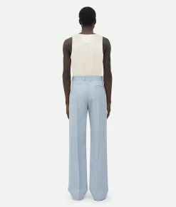 Viscose Silk Trousers With Embroidered Detail