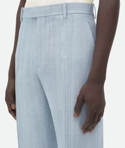 Viscose Silk Trousers With Embroidered Detail