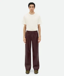 Wide Leg Leather Trousers