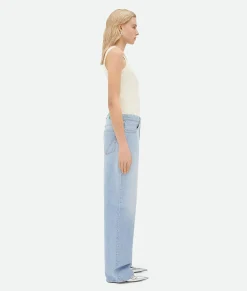 Wide Leg Light-Bleached Denim