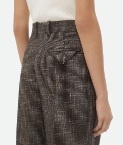 Wool And Cotton Pied De Poule Trousers