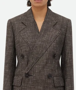 Wool And Cotton Pied De Poule Jacket