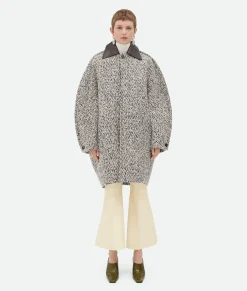 Wool Boucle Chevron Coat