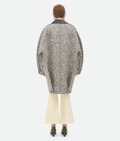 Wool Boucle Chevron Coat