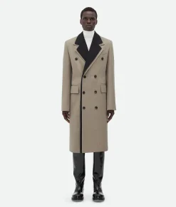 Wool Coat With Contrasting Collar
