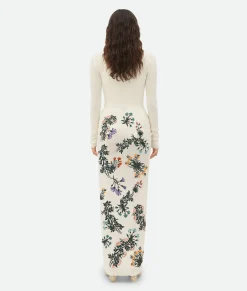 Wool Flowers Long Skirt