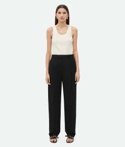 Wool Grain De Poudre Trousers