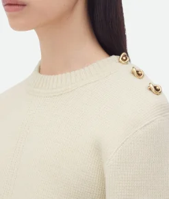 Wool Jumper With Metal Knot Buttons