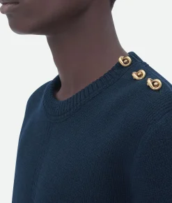 Wool Jumper With Metal Knot Buttons