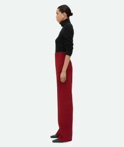 Wool Twill Rounded Leg Trousers