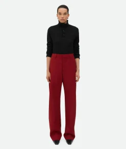 Wool Twill Rounded Leg Trousers