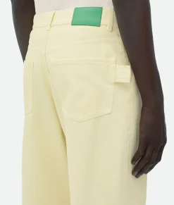 Yellow Wash Wide Leg Denim