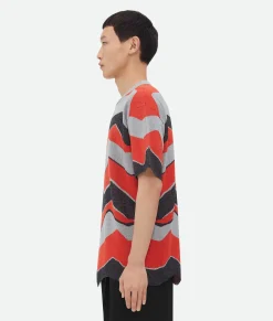 Zig-Zag Jacquard Knitted T-Shirt