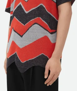 Zig-Zag Jacquard Knitted T-Shirt